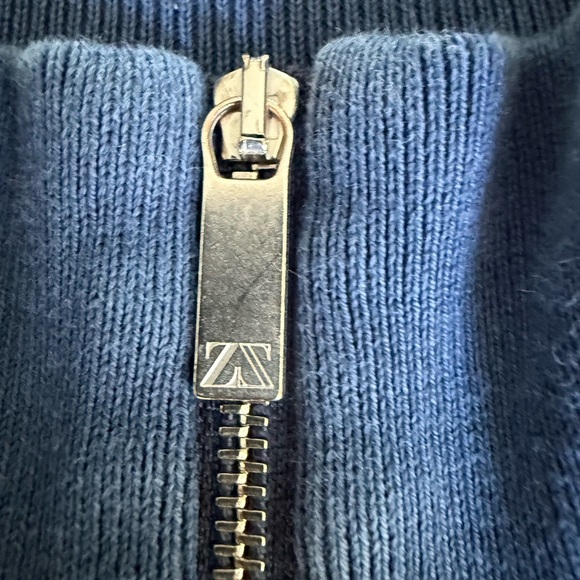 🔥ZegnaSport Men’s Half-Zip Cotton Sweater Navy Blue L | Italian Luxury Designer🔥 - Picture 4 of 13